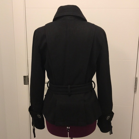 Spoom Wool Blend Military Style Pea Coat - Picture 4 of 8